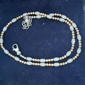 Officina bernardi designer italian womens gold silver beaded necklace